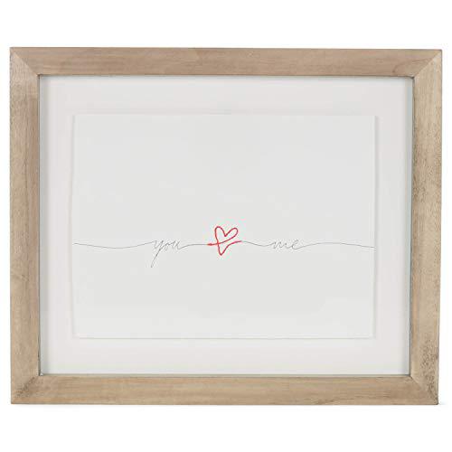DEMDACO You & Me Heart Natural Brown 12 x 10 Wood Framed Decorative Wall Art Sign