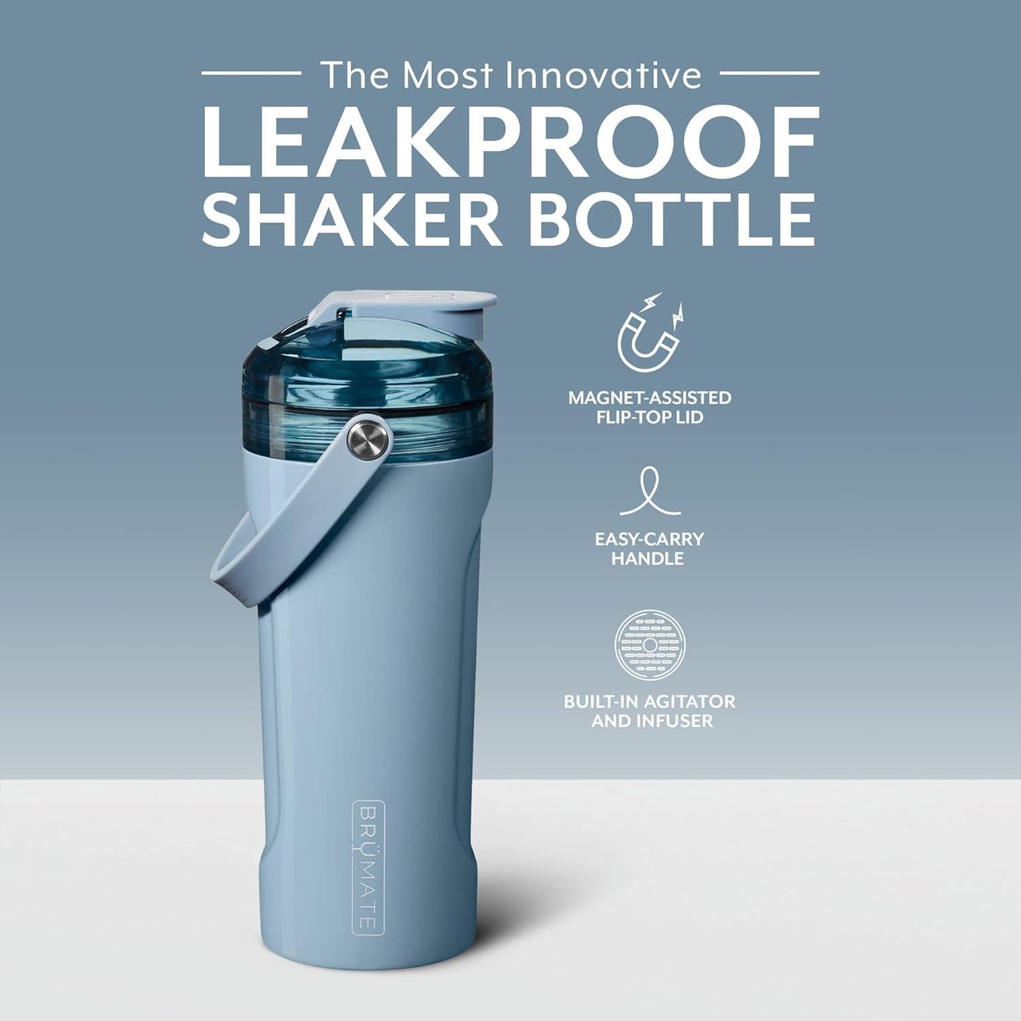 Brü̈Mate Multishaker Blender Shaker Bottle | 100% Leakproof Insulated Stainless Steel Shaker Bottle | Protein Shaker Bottle
