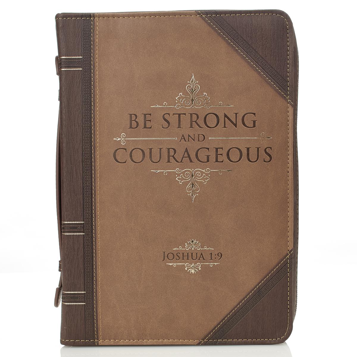 Antique Book "Be Strong & Courageous" Bible / Book Cover - Joshua 1:9 (Large) (B011DDTTMC)