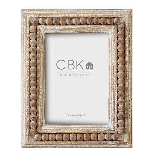 CBK Whitewash Beaded 5x7 Picture Frame