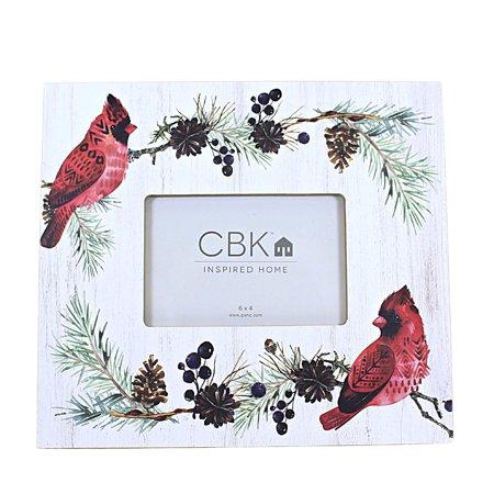 Christmas Cardinal 4 x 6 Frame MDF Holiday Winterberries CB178675