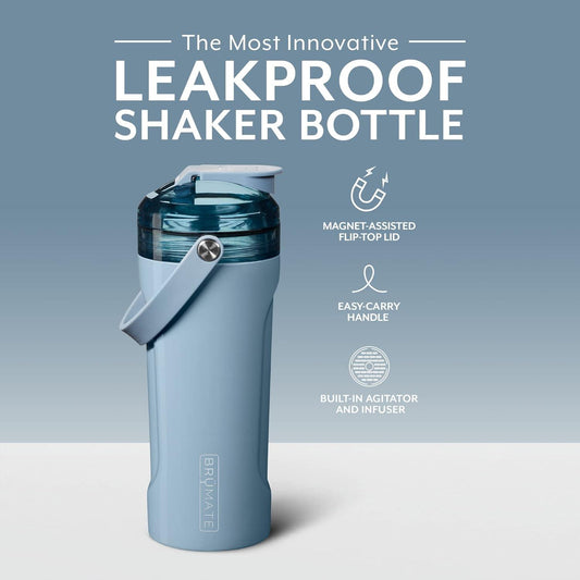 Brü̈Mate Multishaker Blender Shaker Bottle | 100% Leakproof Insulated Stainless Steel Shaker Bottle | Protein Shaker Bottle