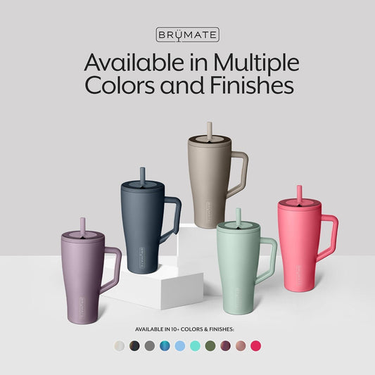 Brü̈Mate Era 40 oz Tumbler with Handle and Straw | 100% Leakproof Insulated Tumbler with Lid and Straw | Made of Stainless Steel | Cup Holder Friendly Base | 40oz (Rose Taupe)