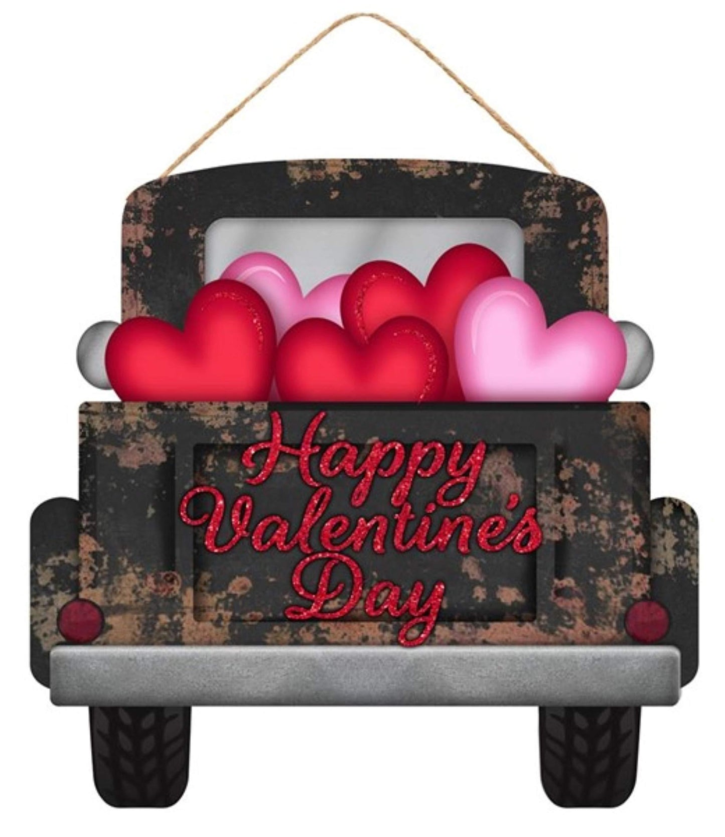 Craig Bachman 11" Wood Truck Sign: Valentine's Day Black