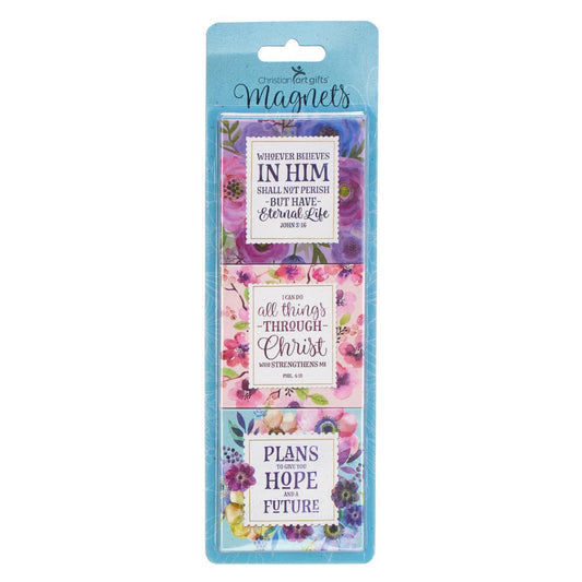 Christian Art Gifts Floral Refrigerator Magnets Whoever Believes in Hi