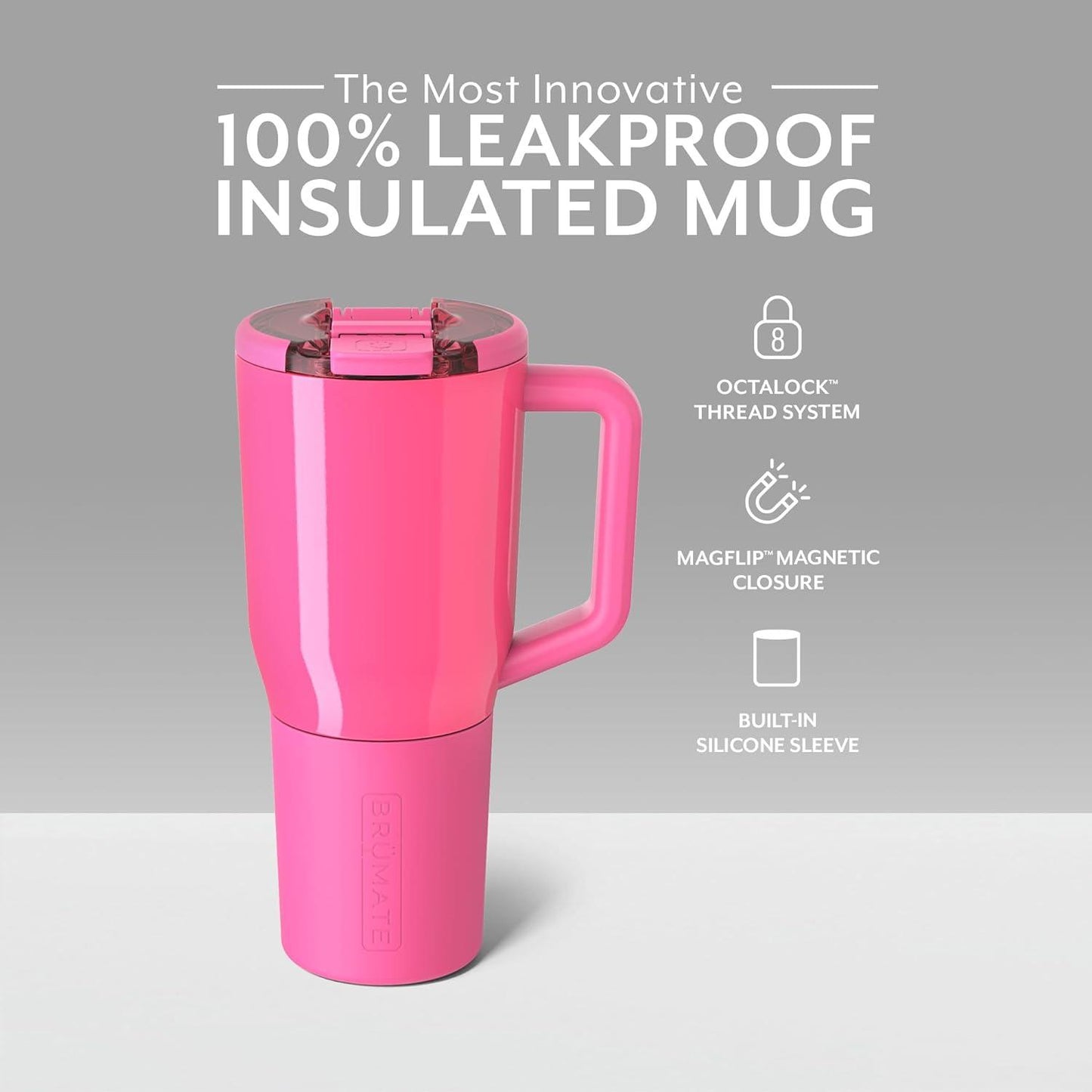 Brü̈Mate Mü̈V - 35oz 100% Leak Proof Insulated Coffee Mug with Handle & Lid - Stainless Steel Coffee Travel Mug