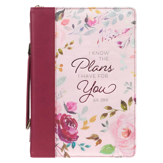 Christian Art Gifts Fashion Bible Cover I Know The Plans Floral Jeremi