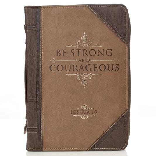 Antique Book "Be Strong & Courageous" Bible / Book Cover - Joshua 1:9 (Large) (B011DDTTMC)