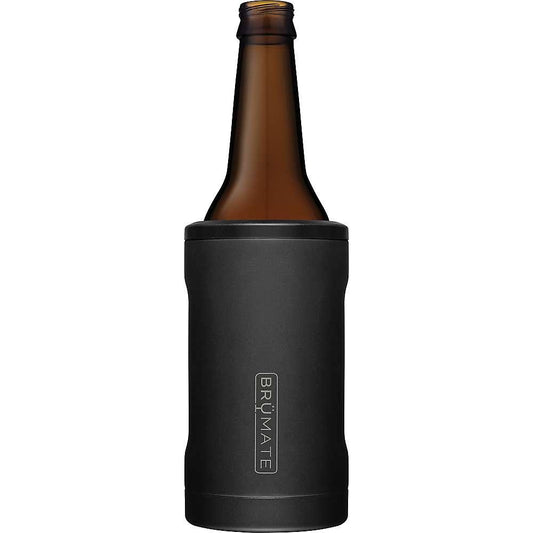 Brü̈Mate Hopsulator Bott'L Insulated Bottle Cooler for Standard 12oz Glass Bottles | Glass Bottle Coozie Insulated Stainless Steel Drink Holder for Beer and Soda (Matte Black)