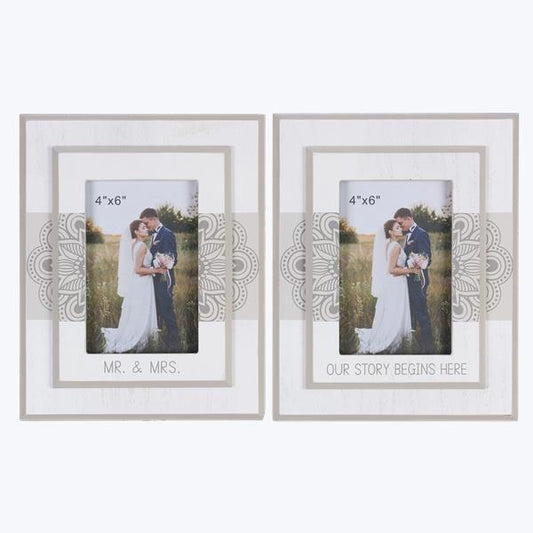 21707 4 x 6 in. Wood Love Wedding Picture Frames, Assorted Style