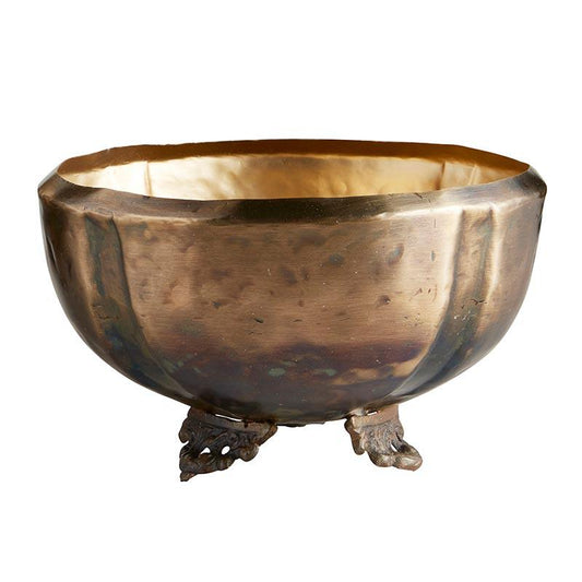 AMR922 9 x 5.25 in. Two Tone Brass Planter