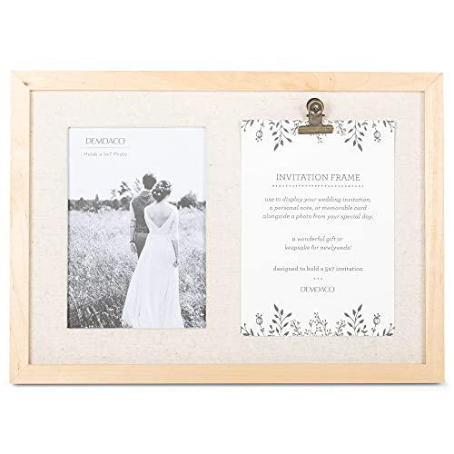 DemDACO Natural Wood Look Invitation 14 x 10 Wood Double Opening Picture Frame