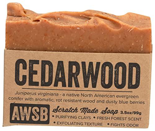 Cedarwood Bar Soap with Red Clay, Vegan, All Natural with Organic Ingredients